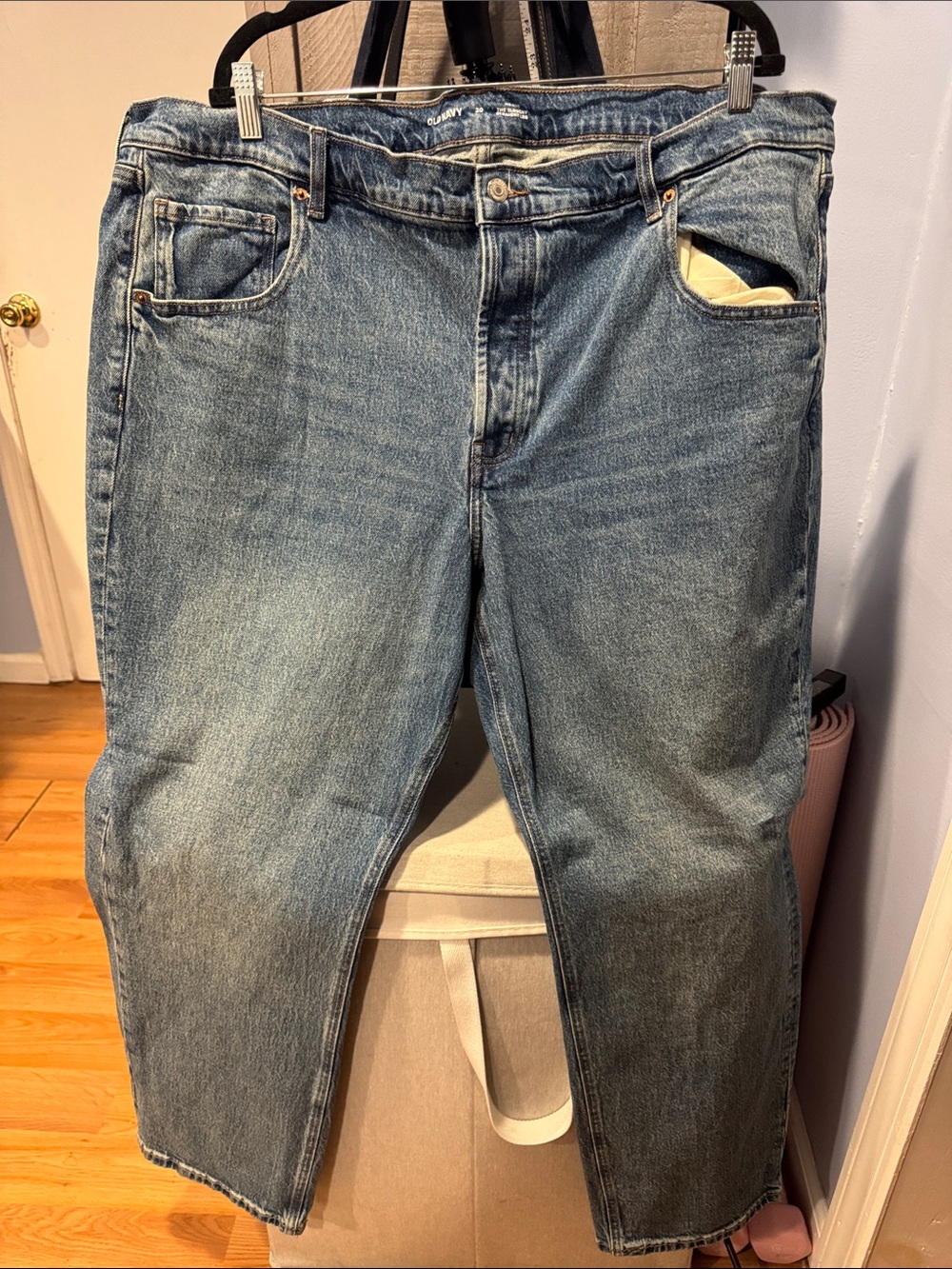 Women’s Blue Denim Jeans - Mid Rise The Slouchy Straight Leg